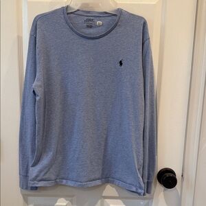 Polo by Ralph Lauren Men's Heather Blue Long Sleeve Tee